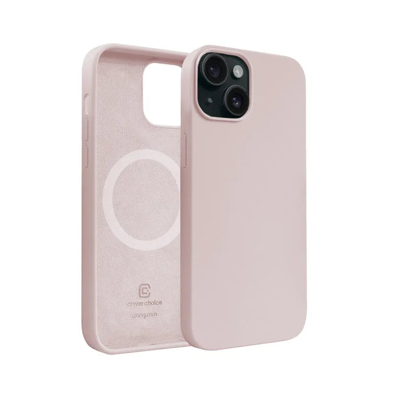 Crong Color Cover Magnetic - iPhone 15 MagSafe dėklas (smėlio spalvos rožinis)