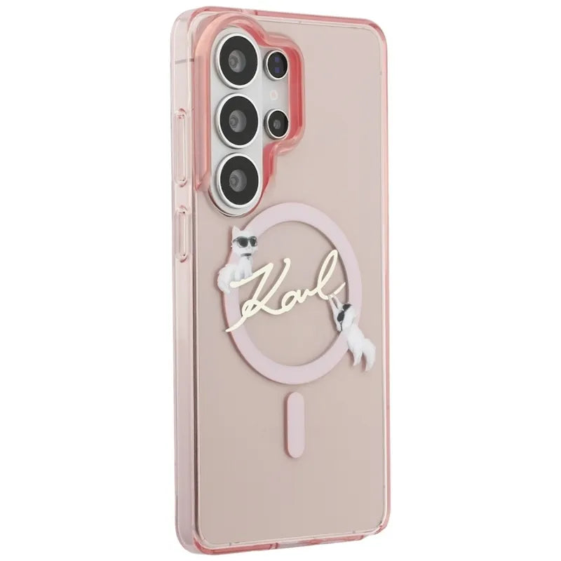 Karl Lagerfeld IML KC Script MagSafe – Samsung Galaxy S26 Ultra dėklas (rožinis)