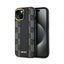 DKNY Leather Checkered Mono Pattern MagSafe – dėklas iPhone 15 / 14 / 13 (juodas)