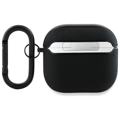 BMW Genuine Leather Silver Logo – dėklas AirPods 4 (juodas)