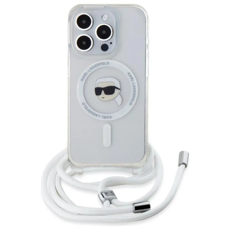 Karl Lagerfeld Crossbody IML Karl Head MagSafe - dėklas iPhone 16 Pro Max (skaidrus)