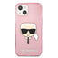 Karl Lagerfeld Karl’s Head Glitter – dėklas iPhone 13 Mini (rožinis)