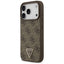 „Guess Leather 4G Triangle Strass MagSafe“ – dėklas „iPhone 17 Pro“ (rudas)