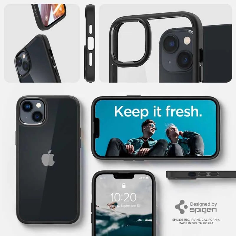 Spigen Ultra Hybrid – dėklas iPhone 15 Plus / iPhone 14 Plus (juodas)