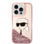 Karl Lagerfeld Liquid Glitter NFT Karl's Head – dėklas iPhone 14 Pro (rožinis)