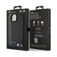BMW Leather Carbon Blue Line – dėklas iPhone 15 Plus (juodas)