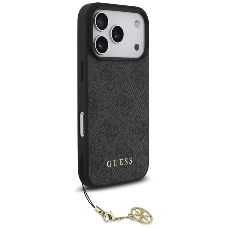 Guess 4G Charms Collection MagSafe – dėklas iPhone 17 Pro (juodas)