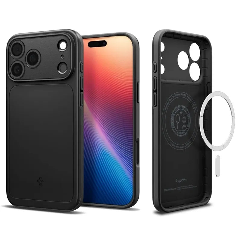 Spigen Thin Fit Mag MagSafe – Dėklas iPhone 17 Pro Max (Juodas)
