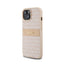 DKNY Leather Mono Stripe & Metal Logo – dėklas iPhone 15 / 14 / 13 (rožinis)