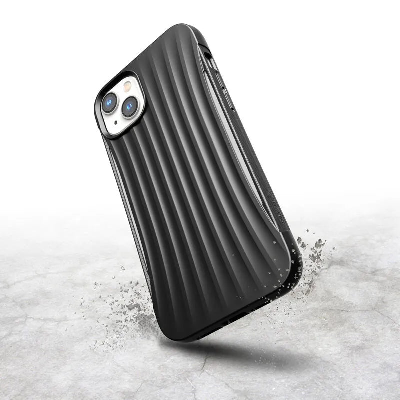 X-Doria Raptic Clutch – Biologiškai skaidus dėklas, skirtas iPhone 14 Plus (atsparus kritimui iš 3 m) (Juodas)