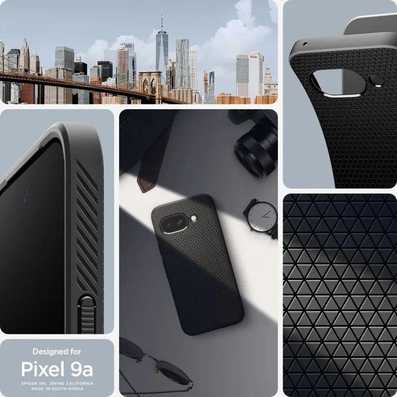 Spigen Liquid Air – dėklas Google Pixel 9a (matinė juoda)