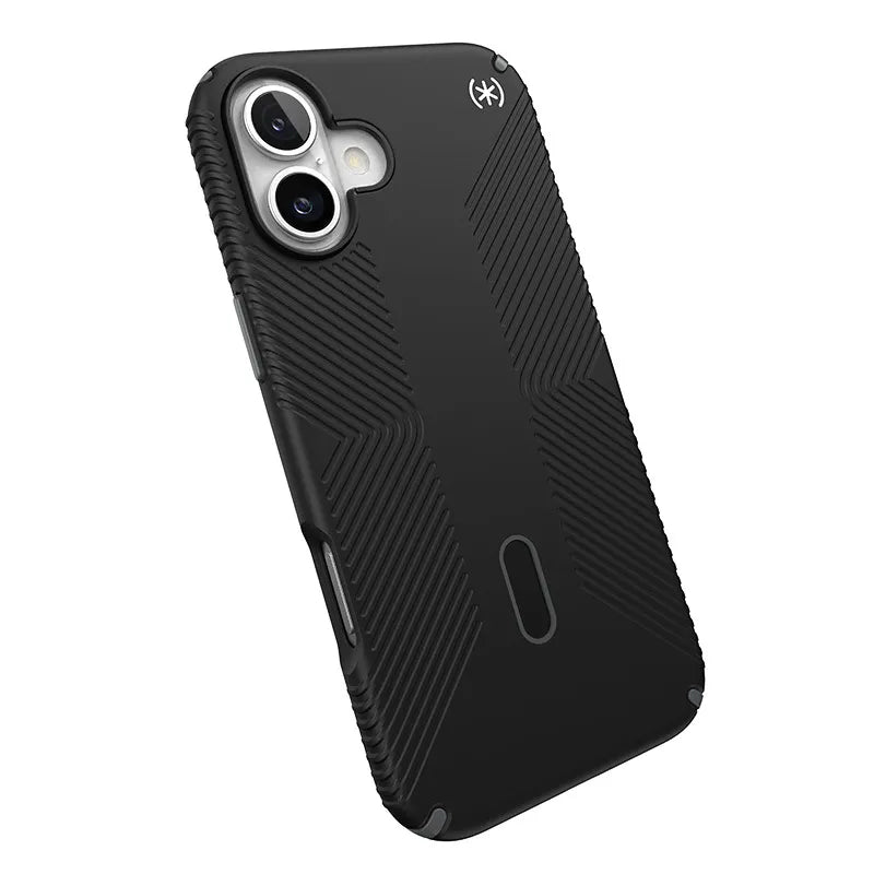 Speck Presidio2 Grip ClickLock & MagSafe dėklas – iPhone 16 Plus (juodas / skalūno pilkas / baltas)