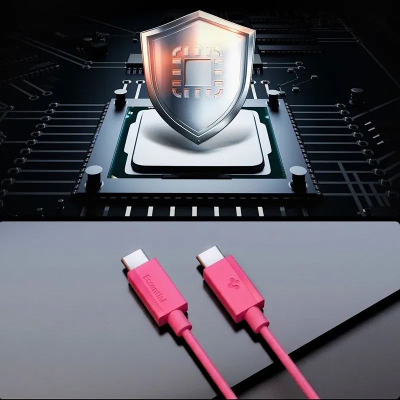 Spigen EB6010CC Essential – USB-C į USB-C laidas 60 W 1 m (rožinis)