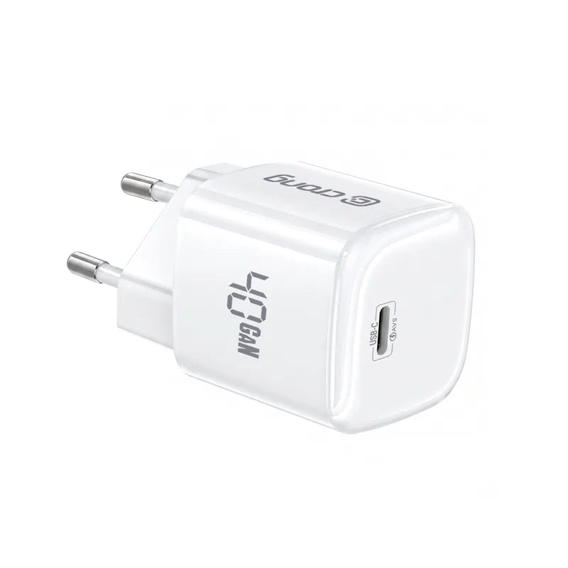Crong NEO GaN įkroviklis – USB-C 40W PD įkroviklis su AVS (baltas)