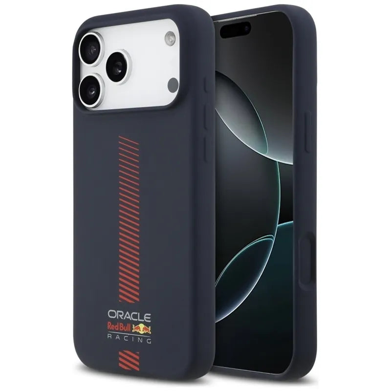 Red Bull Silicone Powerbar MagSafe - Dėklas iPhone 17 Pro Max (tamsiai mėlynas)