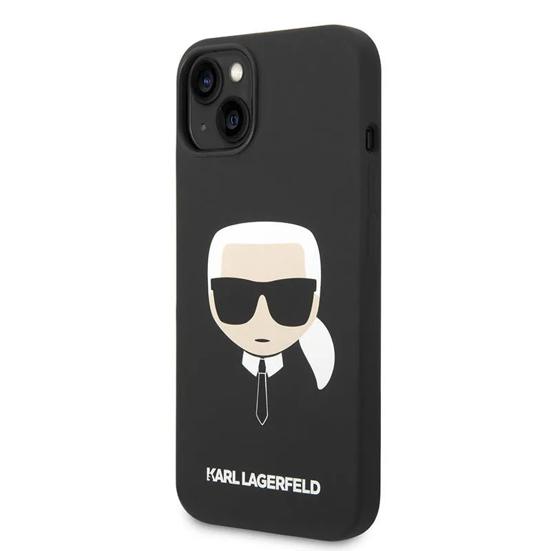 Karl Lagerfeld Silicone Ikonik Karl's Head MagSafe – dėklas iPhone 14 Plus telefonui (juodas)