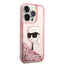 Karl Lagerfeld Liquid Glitter NFT Karl's Head – dėklas iPhone 14 Pro (rožinis)