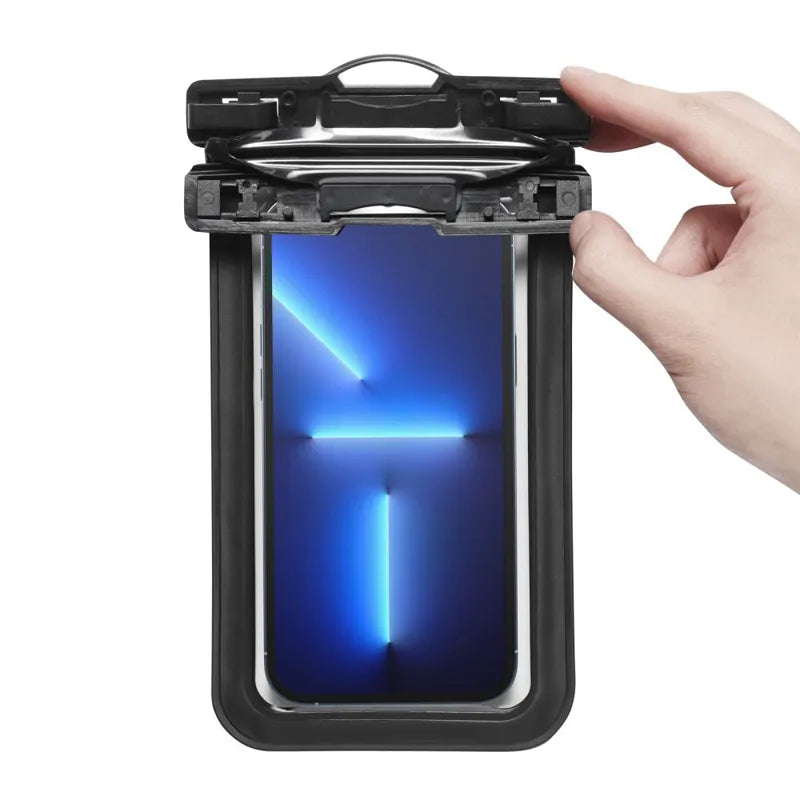 Spigen A601 universalus vandeniui atsparus dėklas - dėklas išmaniesiems telefonams iki 6,9 colio (juodas)