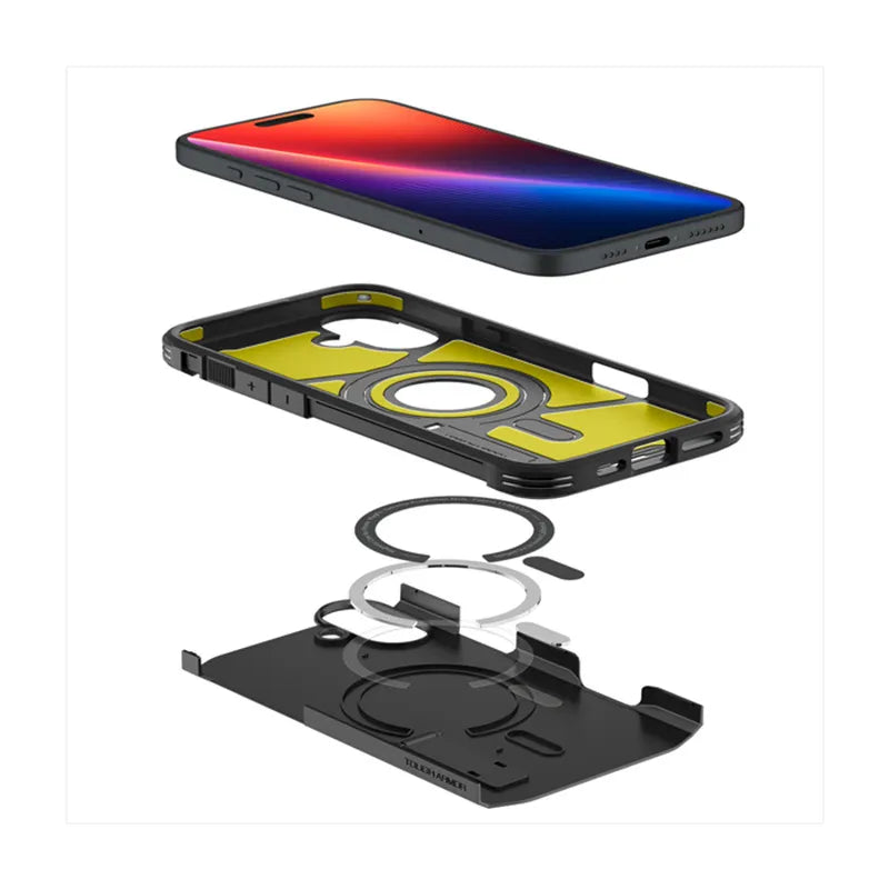 Spigen Tough Armor Mag MagSafe – dėklas iPhone 16 (juodas)