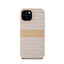 DKNY Leather Mono Stripe & Metal Logo – dėklas iPhone 15 / 14 / 13 (rožinis)