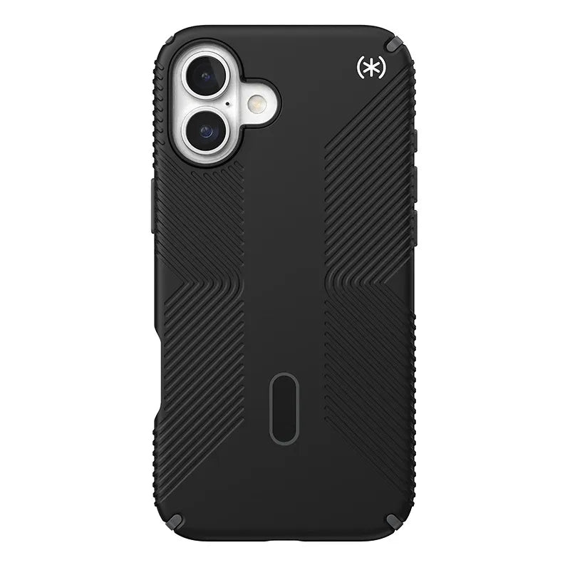Speck Presidio2 Grip ClickLock & MagSafe dėklas – iPhone 16 Plus (juodas / skalūno pilkas / baltas)