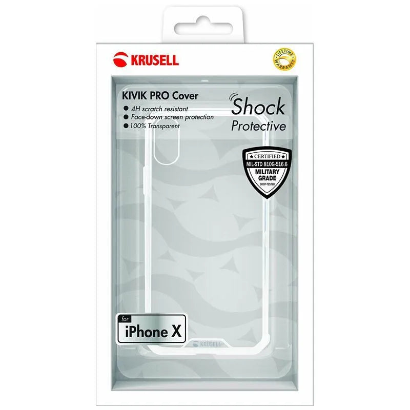Krusell Kivik Pro dangtelis – dėklas iPhone X (skaidrus)