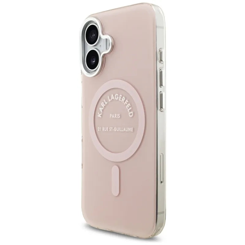 Karl Lagerfeld IML Karl RSG Logo MagSafe – dėklas iPhone 17 (rožinis)