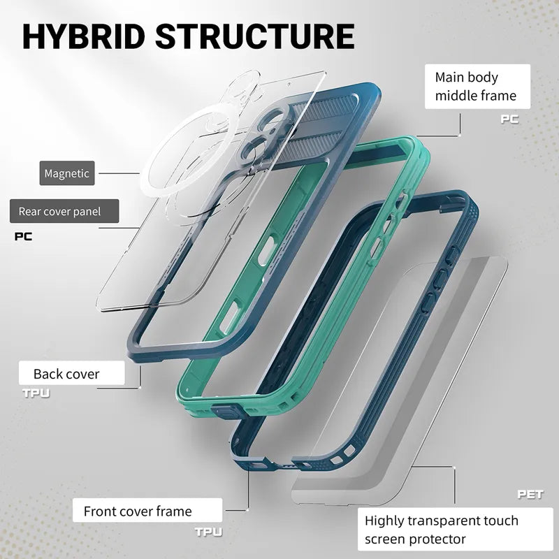 Crong Seal Cover - IP68 vandeniui atsparus dėklas, skirtas iPhone 17 (juodas)