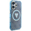 Guess IML Metal Glitter 4G Circle Triangle MagSafe – dėklas iPhone 16 (mėlynas)
