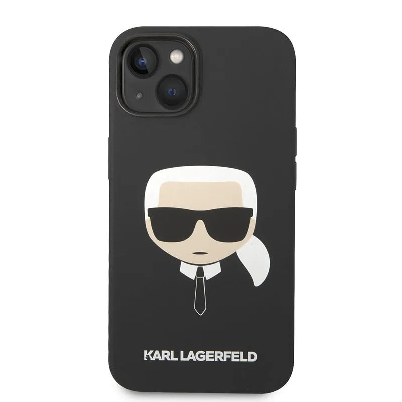 Karl Lagerfeld Silicone Ikonik Karl's Head MagSafe – dėklas iPhone 14 Plus telefonui (juodas)