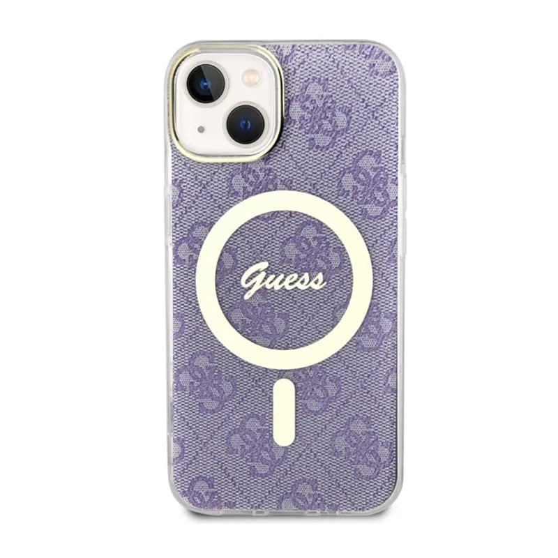 Guess 4G MagSafe – dėklas iPhone 14 (purpurinis)