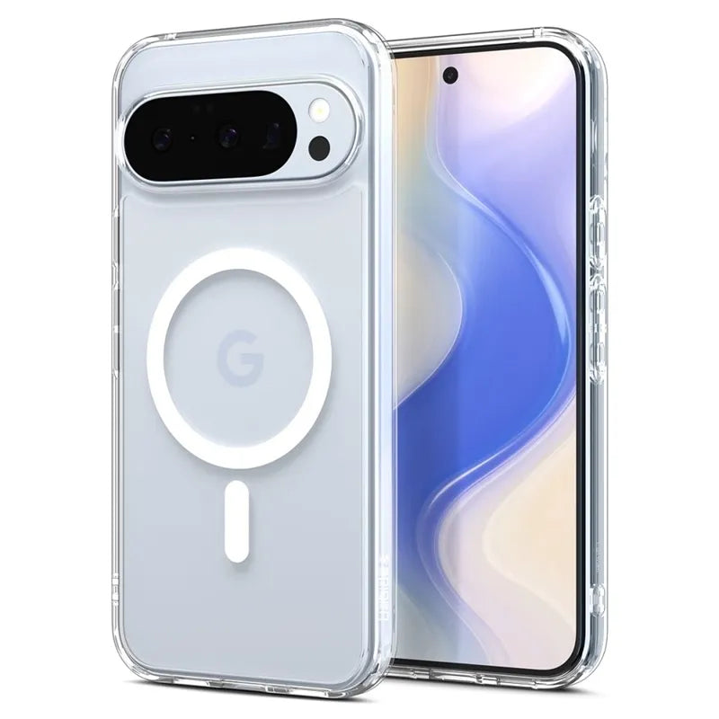 Spigen Ultra Hybrid Mag MagSafe – dėklas Google Pixel 10 / 10 Pro (skaidrus/baltas)