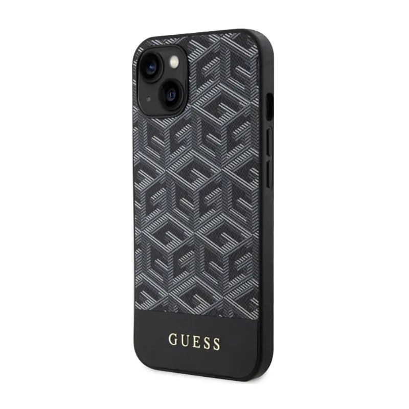 Guess GCube Stripes MagSafe – dėklas iPhone 14 (juodas)