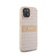 DKNY Leather Mono Stripe & Metal Logo – dėklas iPhone 15 / 14 / 13 (rožinis)