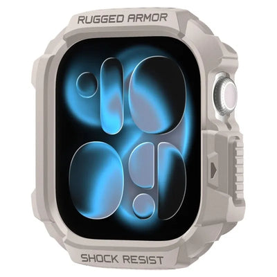 Spigen Rugged Armor V2 – dėklas, skirtas Apple Watch 10/11 42 mm (Dune Beige)