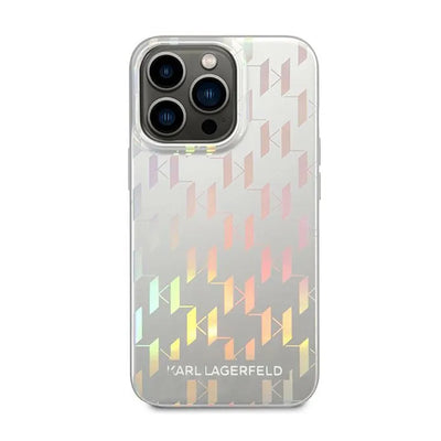Karl Lagerfeld Monogram Iridescent - Dėklas, skirtas iPhone 14 Pro (sidabrinis)