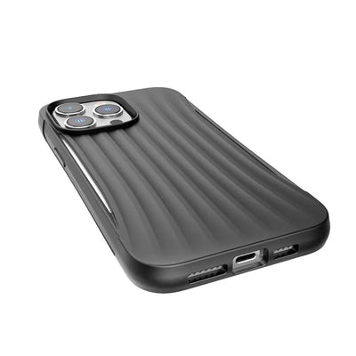 X-Doria Raptic Clutch – Biologiškai skaidus dėklas, skirtas iPhone 14 Pro Max (atlaikė kritimą iš 3m) (juodas)