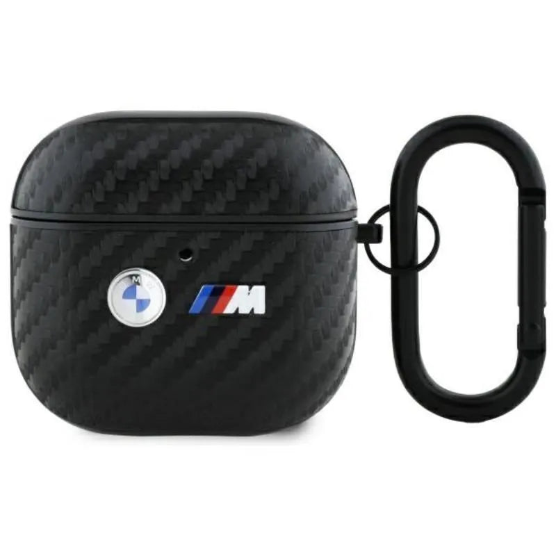 BMW Carbon Double Metal Logo – dėklas AirPods 4 (juodas)