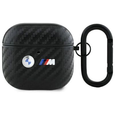 BMW Carbon Double Metal Logo – dėklas AirPods 4 (juodas)
