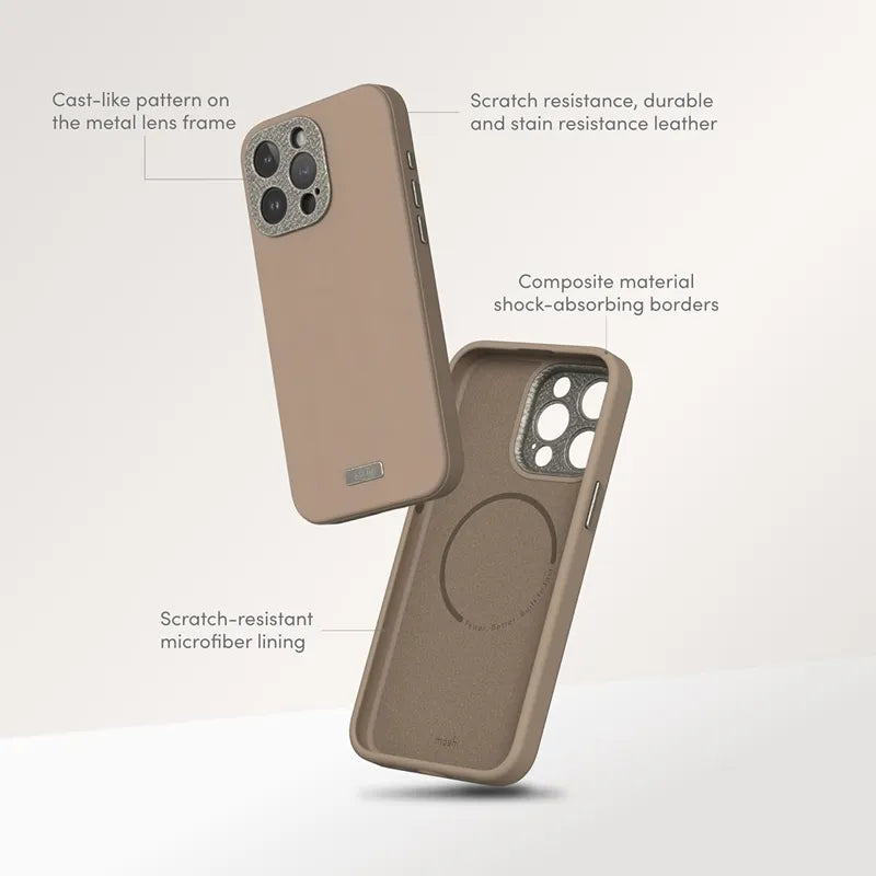 Moshi Napa MagSafe – odinis dėklas iPhone 15 Pro (Eggnog White)