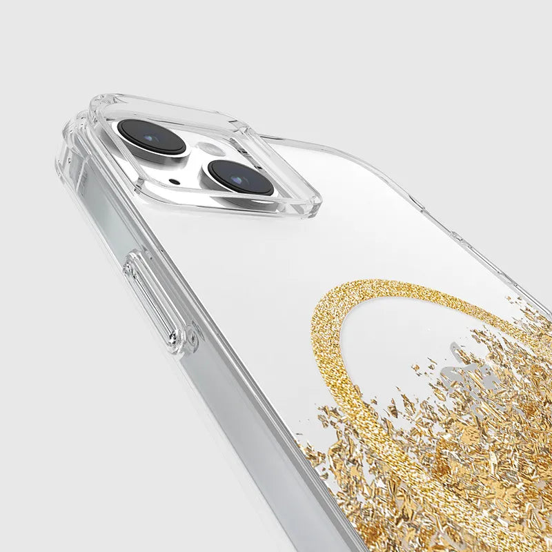 Case-Mate Karat MagSafe – auksu dekoruotas „iPhone 15 Plus“ dėklas (marmuro rašto)
