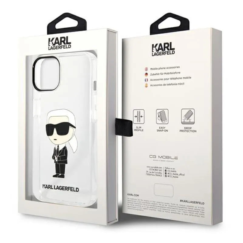 Karl Lagerfeld IML NFT Ikonik – dėklas iPhone 14 Plus (skaidrus)