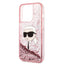 Karl Lagerfeld Liquid Glitter NFT Karl's Head – dėklas iPhone 14 Pro (rožinis)