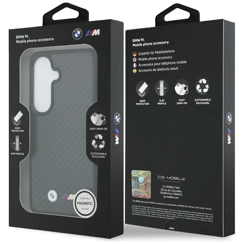 BMW M Kevlar Logo MagSafe – Samsung Galaxy S26 dėklas (juodas)