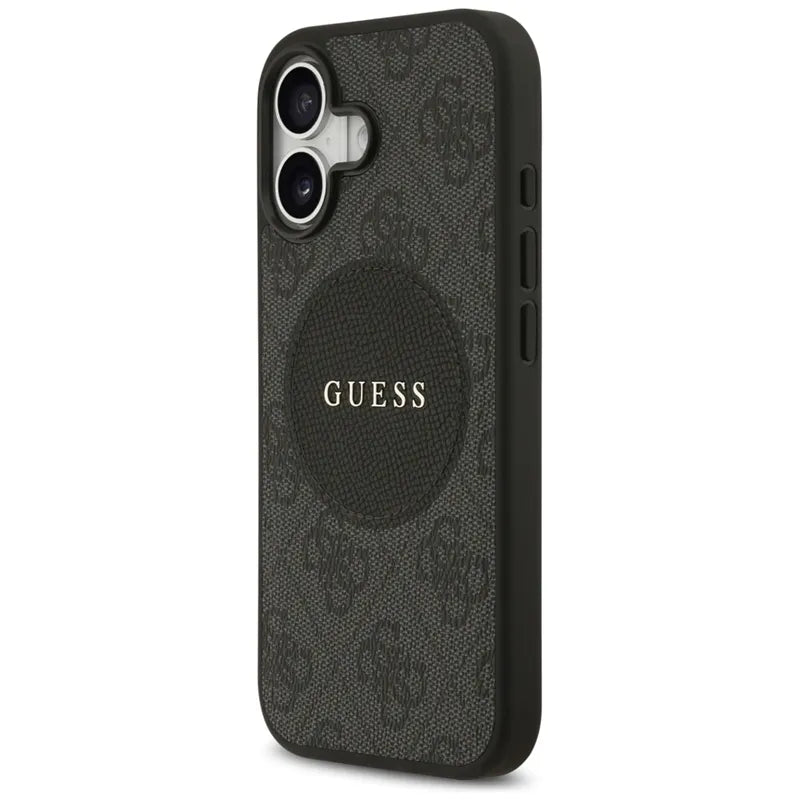 Guess 4G Circle Classic Logo MagSafe – Dėklas iPhone 17 (Juodas)