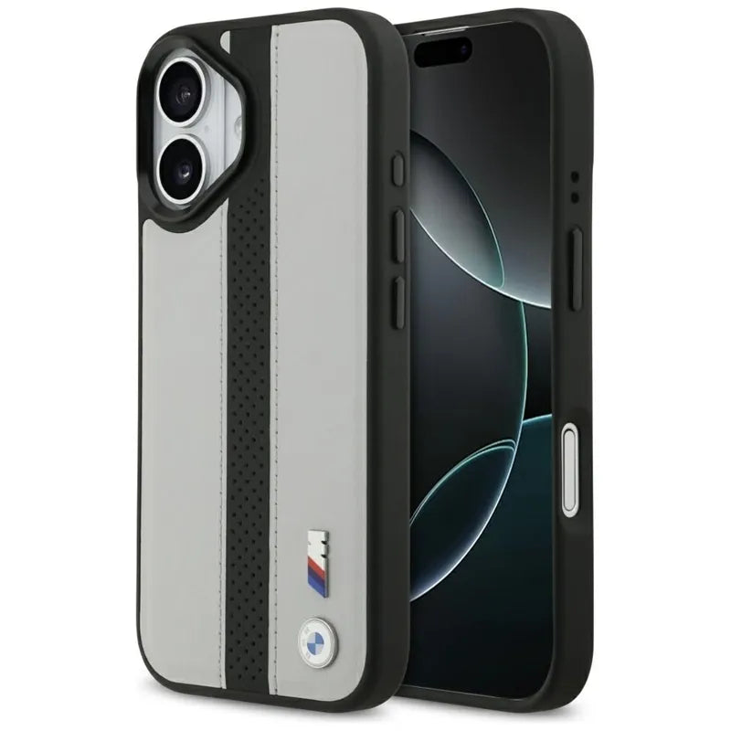 BMW M Perforated Stripe Logo MagSafe – iPhone 17 dėklas (pilkas)
