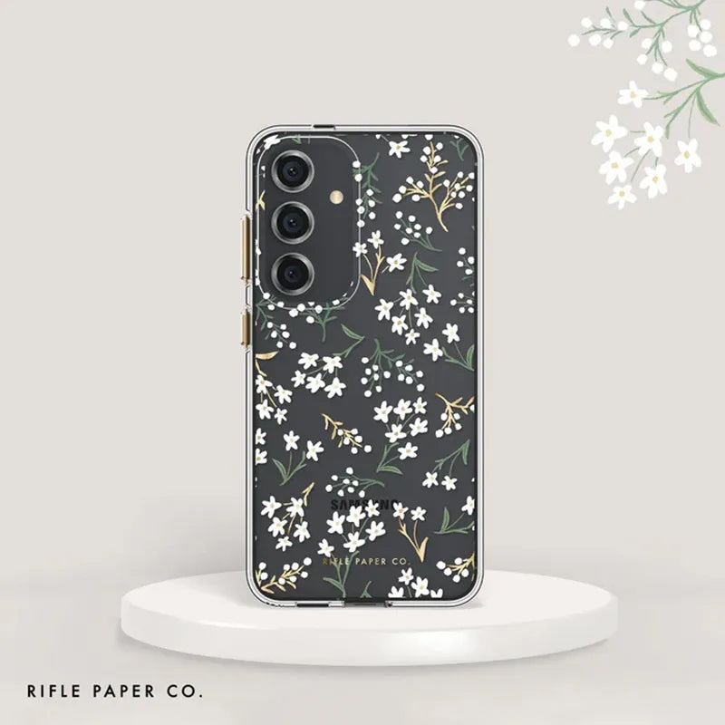 Rifle Paper Clear – Samsung Galaxy S24+ dėklas (Petite Fleurs)
