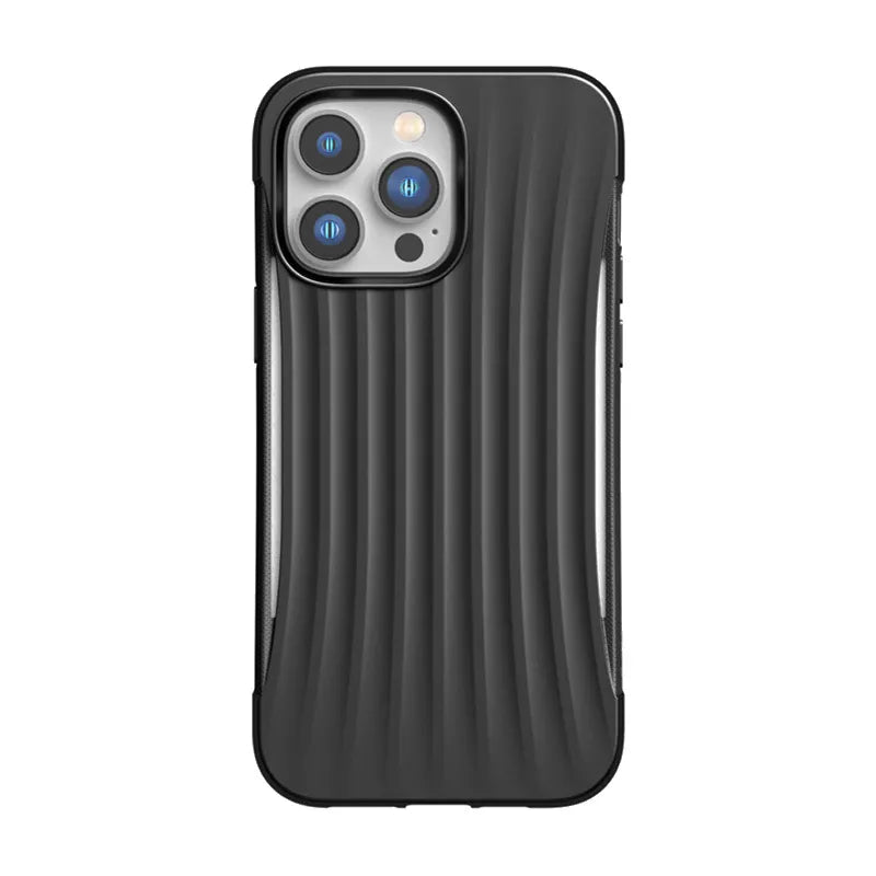 X-Doria Raptic Clutch – Biologiškai skaidus dėklas, skirtas iPhone 14 Pro Max (atlaikė kritimą iš 3m) (juodas)