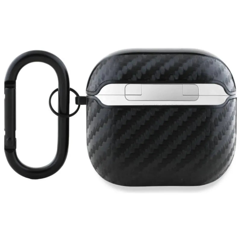 BMW Carbon Double Metal Logo – dėklas AirPods 4 (juodas)
