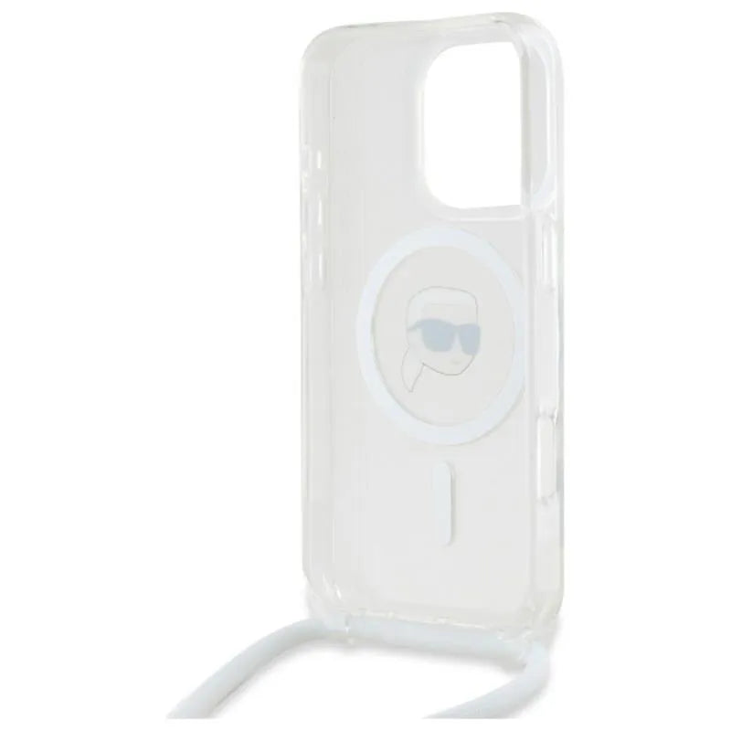 Karl Lagerfeld Crossbody IML Karl Head MagSafe - dėklas iPhone 16 Pro Max (skaidrus)